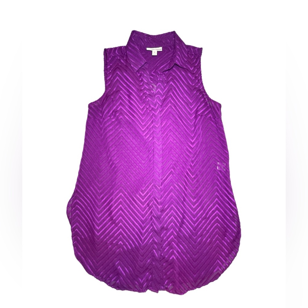 Dana Buchman Vintage Purple Sleeveless Shear Blouse